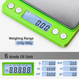 Fuzion Digital Scale .01 Gram Accuracy, 500g Mini Food Scales for Small Jewelry, Gold, Herb, Spice - Weight Gram and Oz