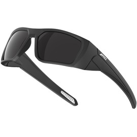 ATTCL Men's Fishing Sunglasses Polarized UV400 Protection - Ultralight TR90 Frame Rectangle Sports Glasses Y261-C1-Black-Grey