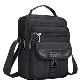 WITZMAN Crossbody Bags for Men Travel Shoulder Bag Lightweight Man Purse Small Casual Messenger Bag for Work Traveling（B699 Black）