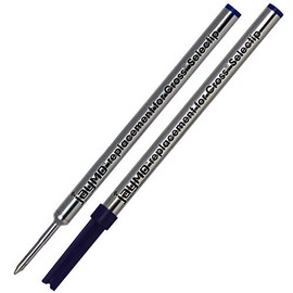 Jaymo Replacement for Cross Selectip 8521 - Measures 4.375 in / 111 mm Long - Gel Rolling Ball Pen Refill - 2 Blue