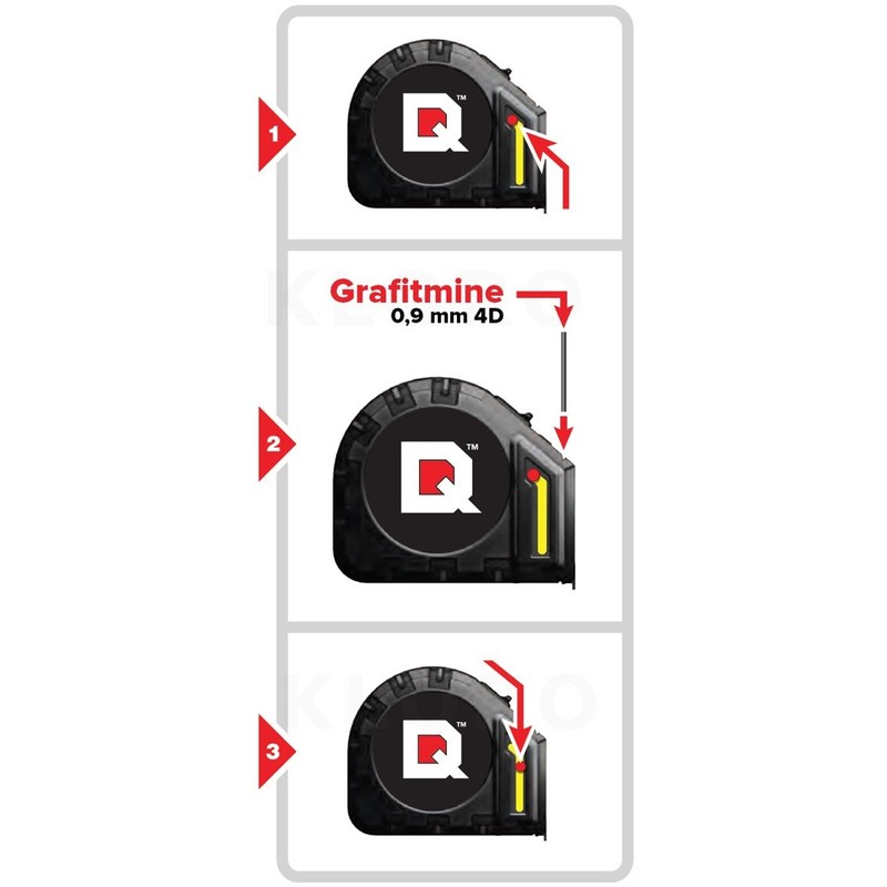 Tape Measure 8 m with Pencil – Time/Graphite Marker Metric