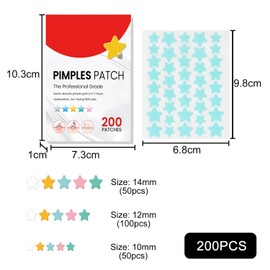 200pcs Hydrocolloid Acne Patches,Acne Patch Pimple Patch,Hydrocolloid Patches for Pimples, Blemishes, Zits, Acne Patches for Face