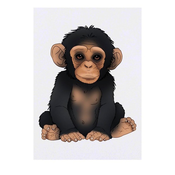 Azeeda 'Charmantes Affenbaby' Temporäres Tattoo - Hautfreundlicher & Ungiftiger Abziehbild