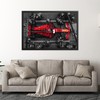 RileyCraftley Pit Stop Canvas Wall Art – Overhead Racing Car