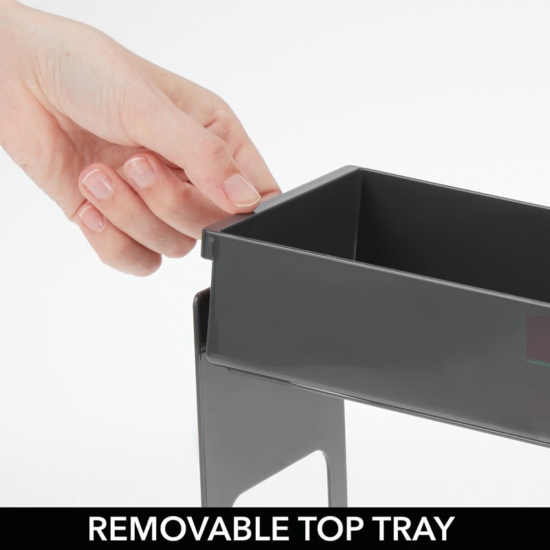 mDesign Spice Rack for Kitchen Cupboard - Extendable Kitchen Rack