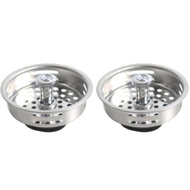 3-1/2‘’ US Type Stainless Steel Drain Strainer,Kitchen Sink Drain Seal Basket Replacement Stopper (Pack of 2)
