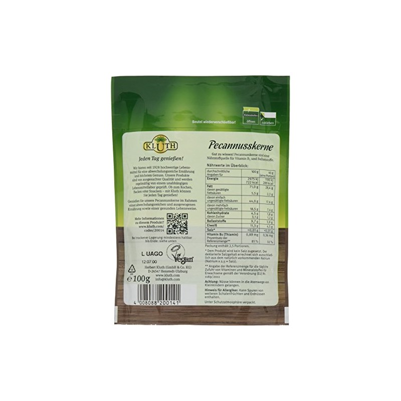 Kluth Pecan Nuts 100 g (1 x 100 g)