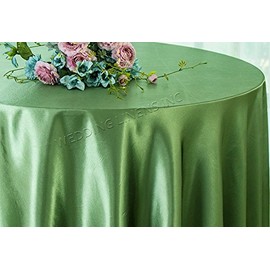 Wedding Linens Inc. 108" Round Seamless Satin tablecloths Table Cover Linens for Restaurant Kitchen Dining Wedding Party Banquet Events - Clover