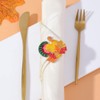 ULTECHNOVO 4pcs Maple Leaf Napkin Elegant Turkey Napkin Holders Creative
