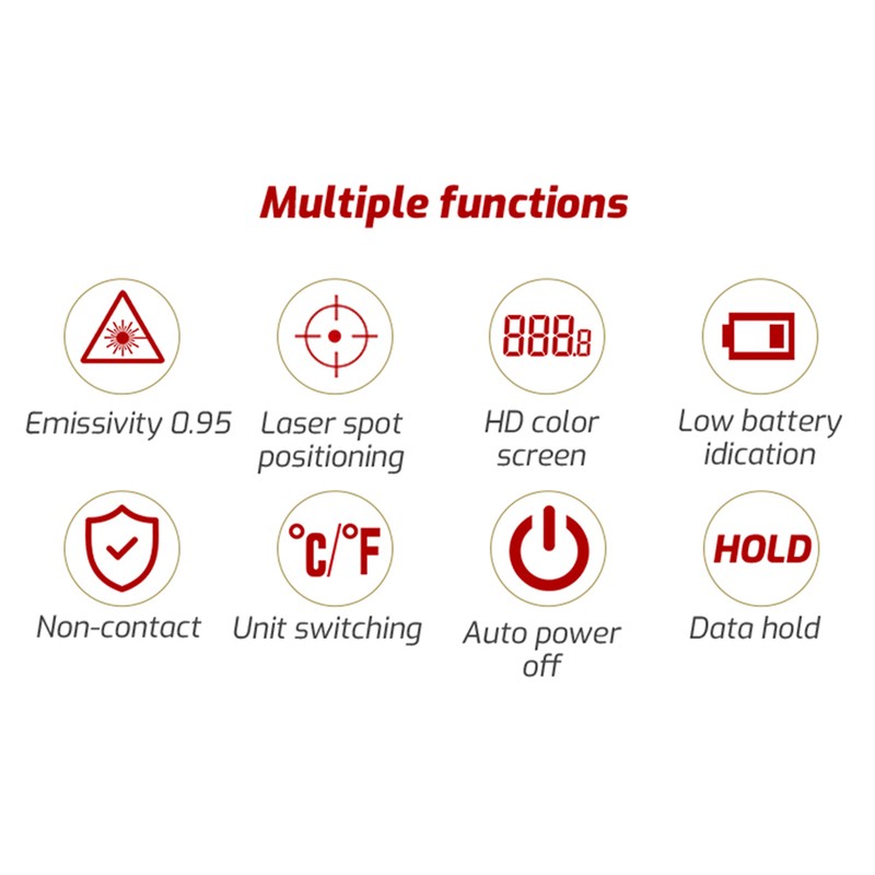 TASI Infrared Thermometer -32℃~550℃/-25.6℉~1022℉ Non-contact Digital Laser Thermometer for Cooking