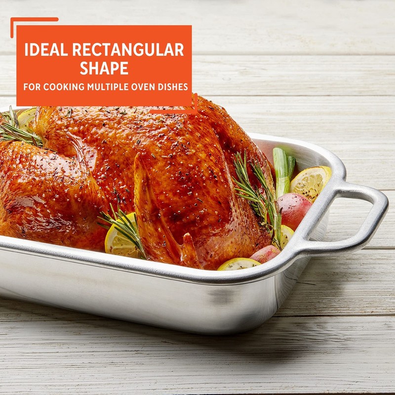 IMUSA 13.5x10in H. Cajun Cast Aluminum Roaster/Baking pan