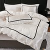 Herside White Satin Comforter Set 7 Pieces Queen Size Bed
