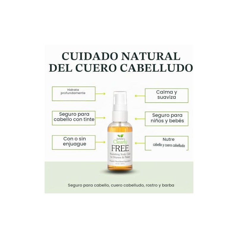 Aceite Natural Anticaspa de Isabellas Clearly FREE Alivia la picazón