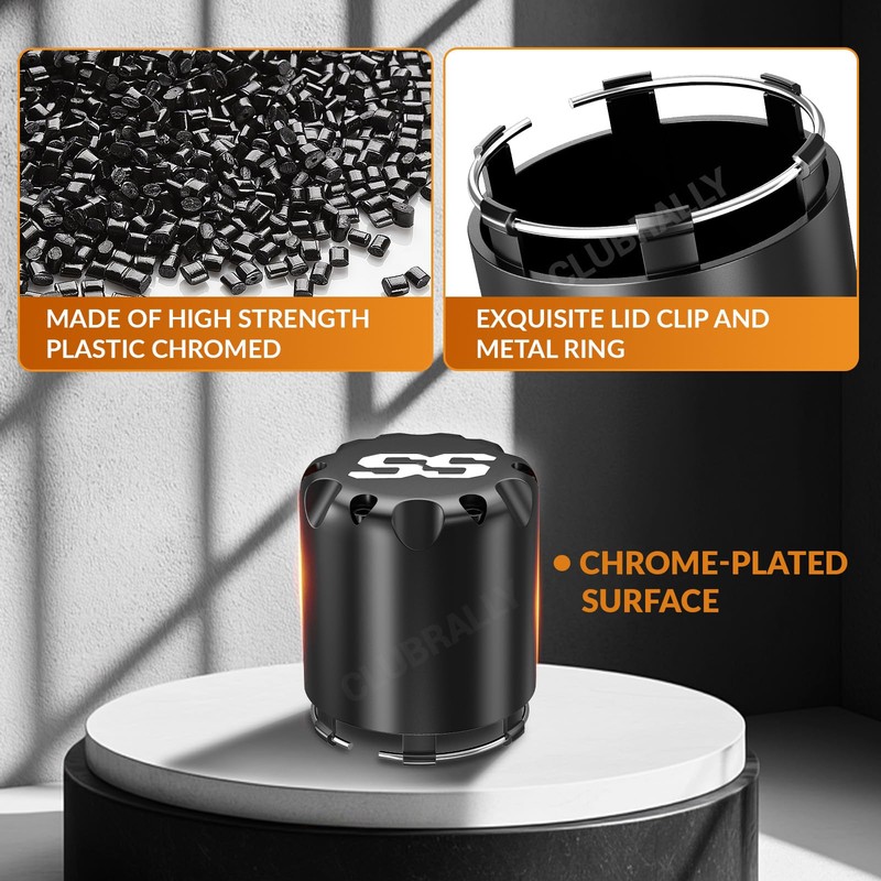 CLUBRALLY Black Golf Cart Center Caps & Wheel Lug Nuts