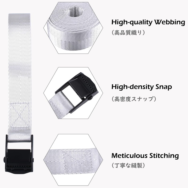 TRIWONDER Cinch Tie Down Strap Lashing Straps Heavy Duty Nylon