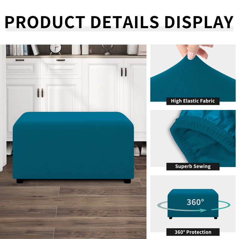 Easy-Going - Funda otomana elástica 100% doble impermeable, rectangular, plegable,
