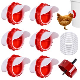 BYZESTY Automatic Chicken Feeder Without Waste, Pack of 6 DIY Feeder Chickens Rat Proof Waterproof Automatic Chicken Feeder Accessories for Buckets Boxes Troughs