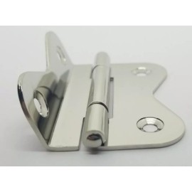 Furniture Knowledge LARGE POLISHED NICKEL Hoosier Cabinet Hinge 3/8 Offset angled sellers antique