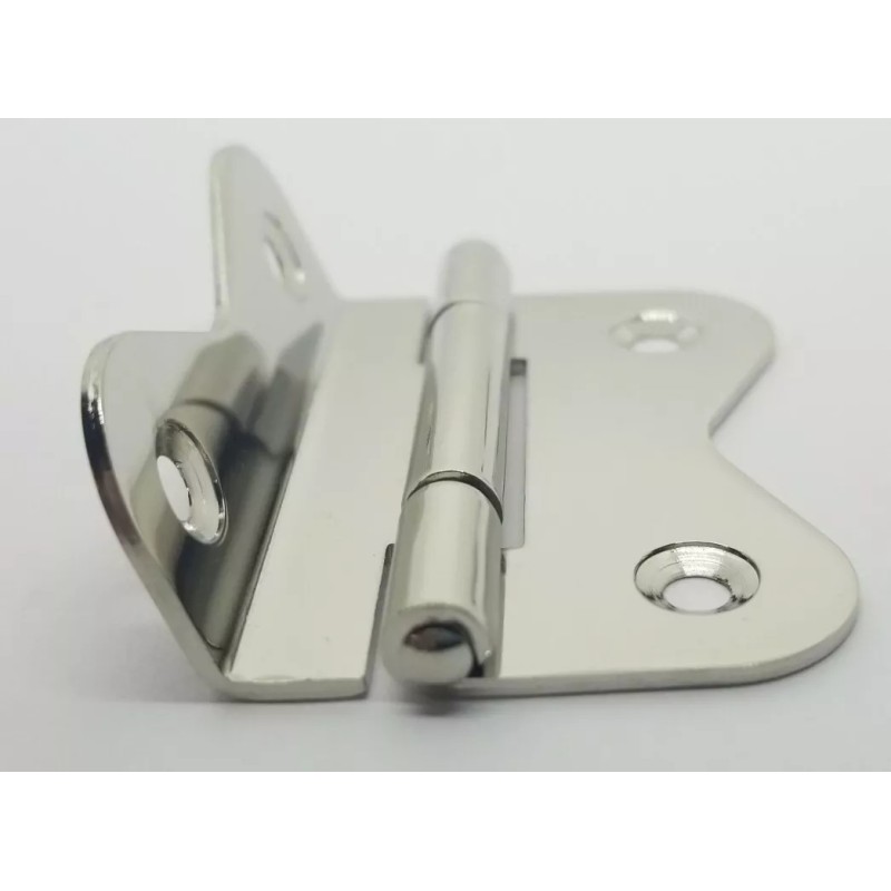 Furniture Knowledge LARGE POLISHED NICKEL Hoosier Cabinet Hinge 3/8 Offset