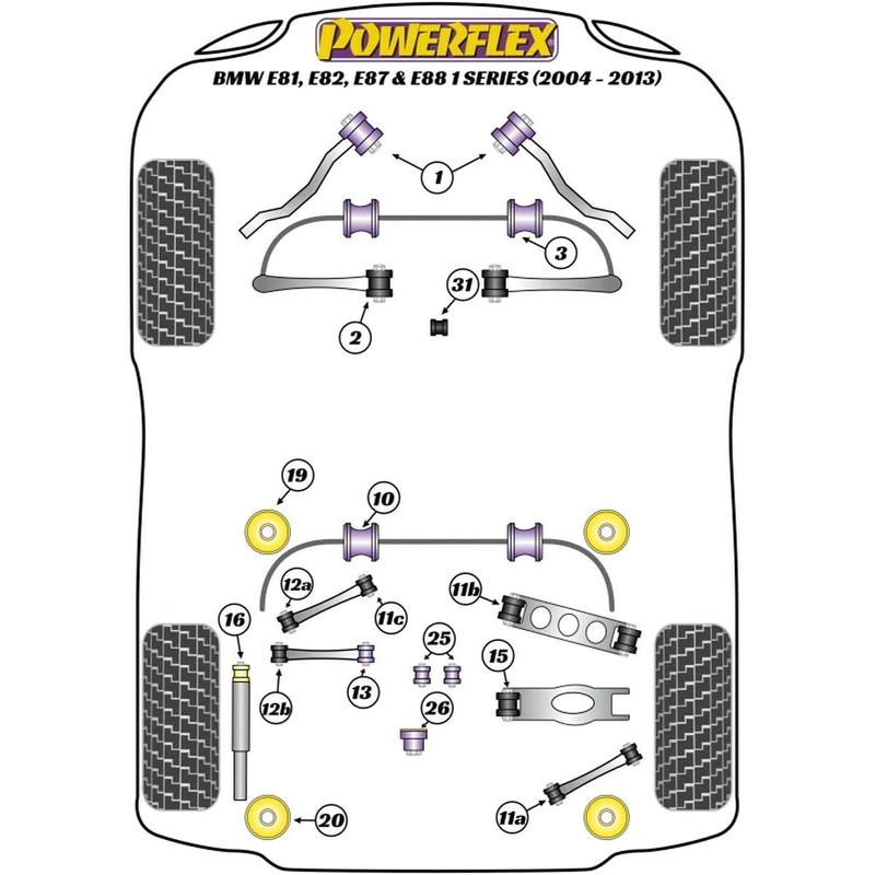 Powerflex PF5-4660 Car Jack Front and Rear Polyurethane Black