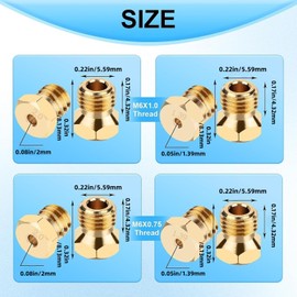 STPCTOU Natural Gas Orifice Nozzle Conversion Kit，Propane to Natural Gas Conversion Kit，DIY Burner Parts Brass Jet Nozzles，Compatible with Blackstone 28 Inch and 36 Inch Rangetop Combo, Tailgater.