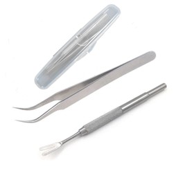 Tick Remover Tool Kit - Stainless Steel Tick Remover + Tweezers for Pets Dog Cat and Humans with Storage Box