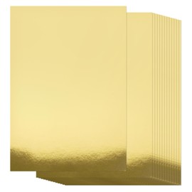 BigOtters 60 Sheets Metallic Gold Cardstock, 8.5 x 11 Inches/ 250gsm Gold Glitter Paper Premium Foil Board, Mirror Finish Surface, for DIY Crafts Invitation Making Scrapbooking
