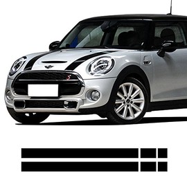 Cubierta del motor del maletero del coche para capó del coche, calcomanías de rayas para mini Cooper f55 2015 2016 f56 2014-2016 (negro brillante)