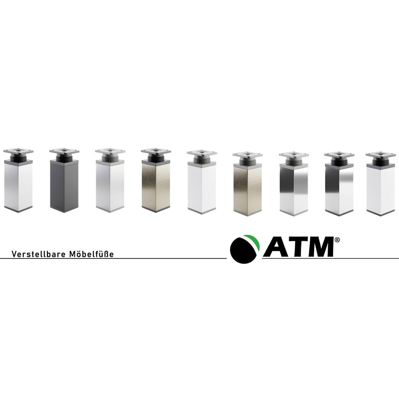 ATM® Adjustable Furniture Feet Set of 4 Height Adjustable Aluminium