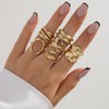 Navirix Silver Chunky Stack Knuckle Rings for Women,Y2k Irregular Open
