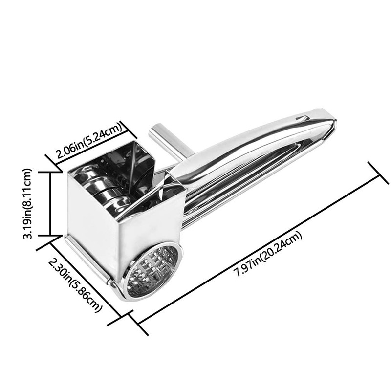 Cheese Grater, Stainless Steel Rotary Cheese Graters Shredder Handheld, Kitchen
