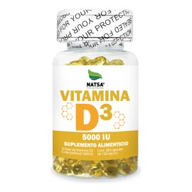 Vitamina D3 5000 UI 300 caps, Refuerza sistema Inmune, Calcio para Huesos y Dientes, Funcionamiento Muscular, Calidad Premium