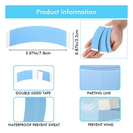 Pichcppo 84 Pieces Lace Front Wig Tape,Waterproof Lace Wigs Tape,Double Sided Hair Wig Tape for Wigs Hair Pieces and Hair Extension (9 * 2cm, Blue)