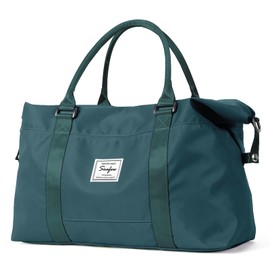 SZLX for Easyjet Airlines Cabin Bag 45x36x20 Underseat Foldable Travel Duffel Bag Holdall Tote Carry on Luggage Overnight for Women and Men 25L (Thick Series Peacock Blue (with Shoulder Strap))