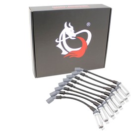 AIP Electronics Dragon FIRE Performance Pro Series Direct Fit 8.5mm 12.5" 40 Ohm Spark Plug Wire Set Compatible with 1995-2005 GM Trucks 4.8L 5.3L 6.0L V8 Replaces MSD 32829 OEM Fit SPW3015-BK