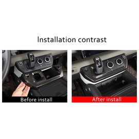 PIUGILH Car Center Control Panel Frame Cover & Air Conditioning Switch Panel Inner Trim Accessories for Land Rover Defender 110 2020 2021 2022 2023 (Carbon Fiber Sytle)