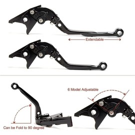 6 Stage Adjustable Aluminum Brake Levers & Clutch Levers for Z125 Ninja250/R/SL Z250/SL KLX250/125 D Tracker X/125 Ninja400 Z400 18-20