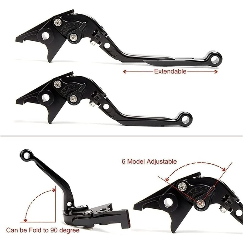 6 Stage Adjustable Aluminum Brake Levers & Clutch Levers for