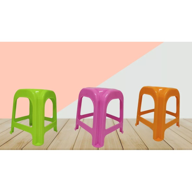 Macoll 4 Bancos Infantil Plástico Resistente Multicolor Alto 32cm