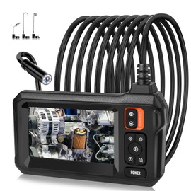 Endoscope Camera with Light, 4.3" Inspection Camera, 1920P HD Borescope Camera with 8 LED Lights, IP67 Waterproof Snake Sewer Camera, 32.8FT Semi-Rigid Cord Drain Pipe Camera Cool Gadgets Tool