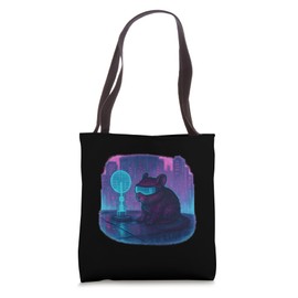 Cyberpunk Degu Runner Future City Tote Bag