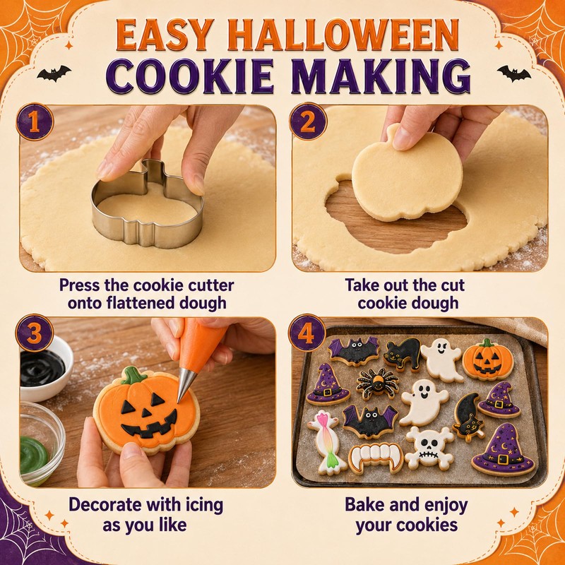 Halloween Cookie Cutters Set, 12 Pack Stainless Steel for Halloween