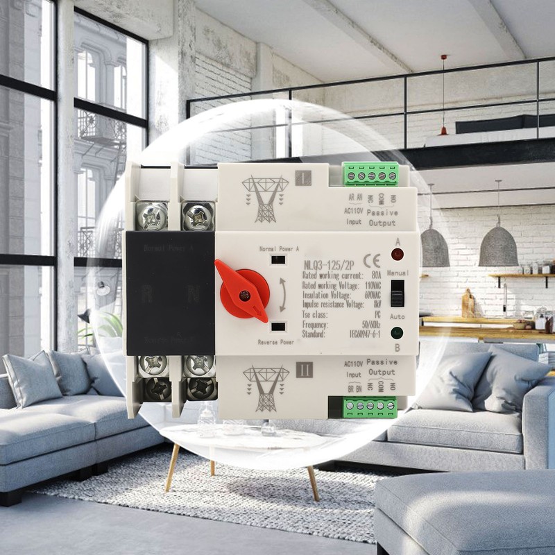 AC110V 63A Dual Power Automatic Transfer Switch Quick Switching Mini