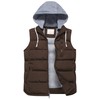 CREATMO US Mens Hood Puffer Quilted Vest Waterproof Sleeveless Jacket Water-Resistant Waistcoat Outwear Coffee M
