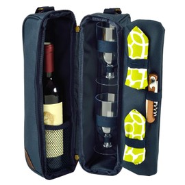 Picnic at Ascot Insulated Wine Tote with 2 Wine Glasses, Napkins and Corkscrew -Designed & Assembled in The USA