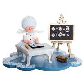Drechslerei Kuhnert Schneeflöckchen auf Wolke, Schüler - 10x7x6 cm