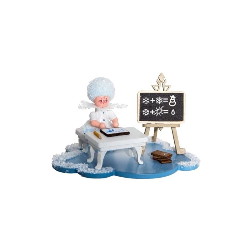 Drechslerei Kuhnert Schneeflöckchen auf Wolke, Schüler - 10x7x6 cm