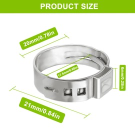 EPLZON 1/2 Inch PEX Clamps Rings Stainless Steel Single Ear Clamps Compatible with PEX Tubing Pipe Fitting Connections(50PCS)