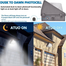 1-10V Dimmable 120W LED Wall Pack Light with Dusk to Dawn Photocell, 100-277V 16800LM 800-1000W HPS/HID Equiv., 5000K Outdoor Security Lighting, ETL Commercial Wall Mount Lights for Building