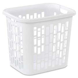 Sterilite Ultra Easy Carry Plastic Dirty Clothes Laundry Basket Hamper with Integrated Handles and Ventilation Holes, White (16 Pack)